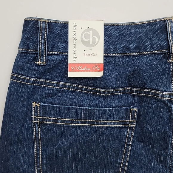 Christopher  & Banks Women's Modern Fit Boot Cut Blue Denim Jeans Size 8 - Picture 7 of 14